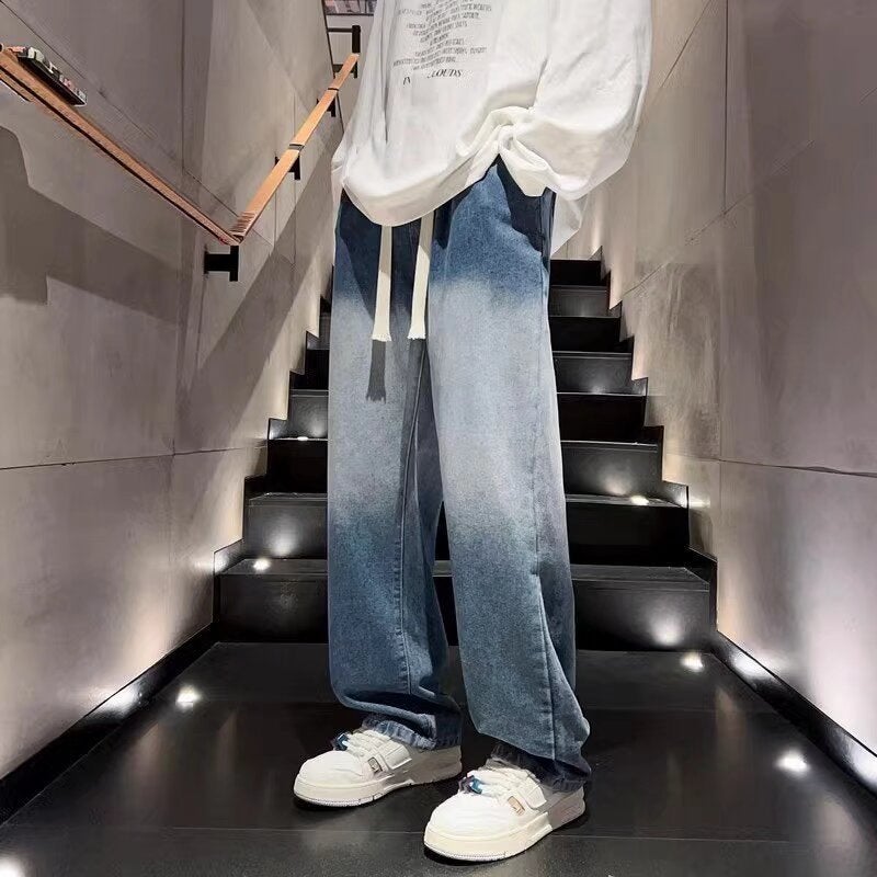 Special For Old Ruffian Handsome Long Pants Men'S New Gradient Color Straight Tube Loose Casual Jeans - Image 4